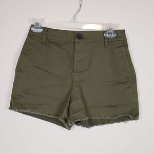 Madewell Olive Green High Rise Twill Shorts